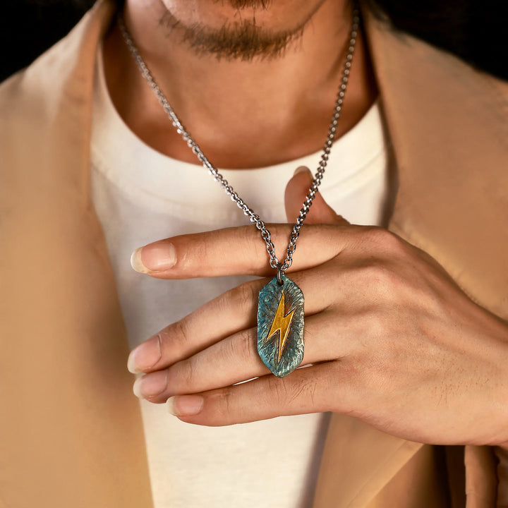 WorldNorse Lightning Rays of Lightning Emblem Necklace