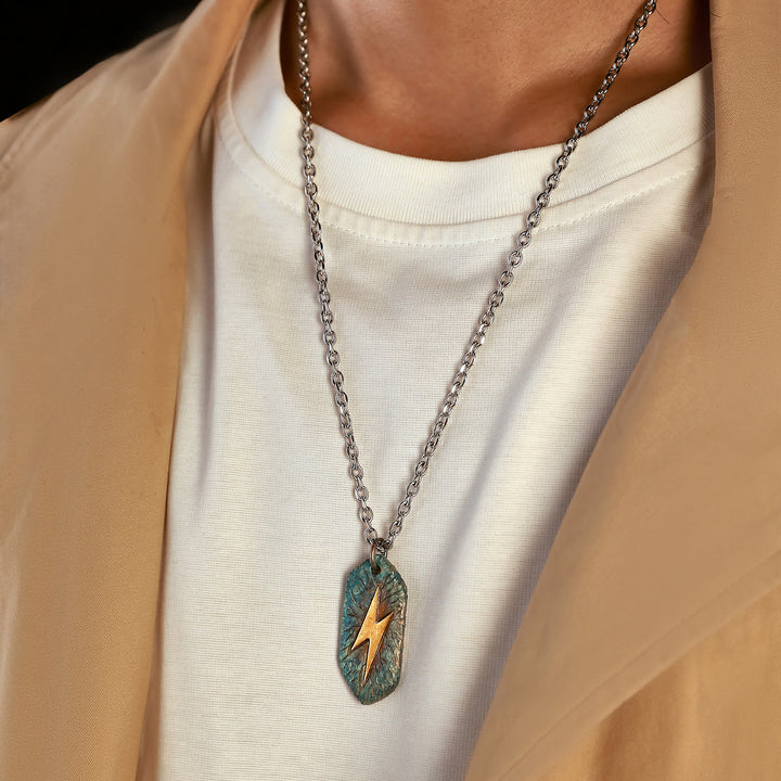 WorldNorse Lightning Rays of Lightning Emblem Necklace