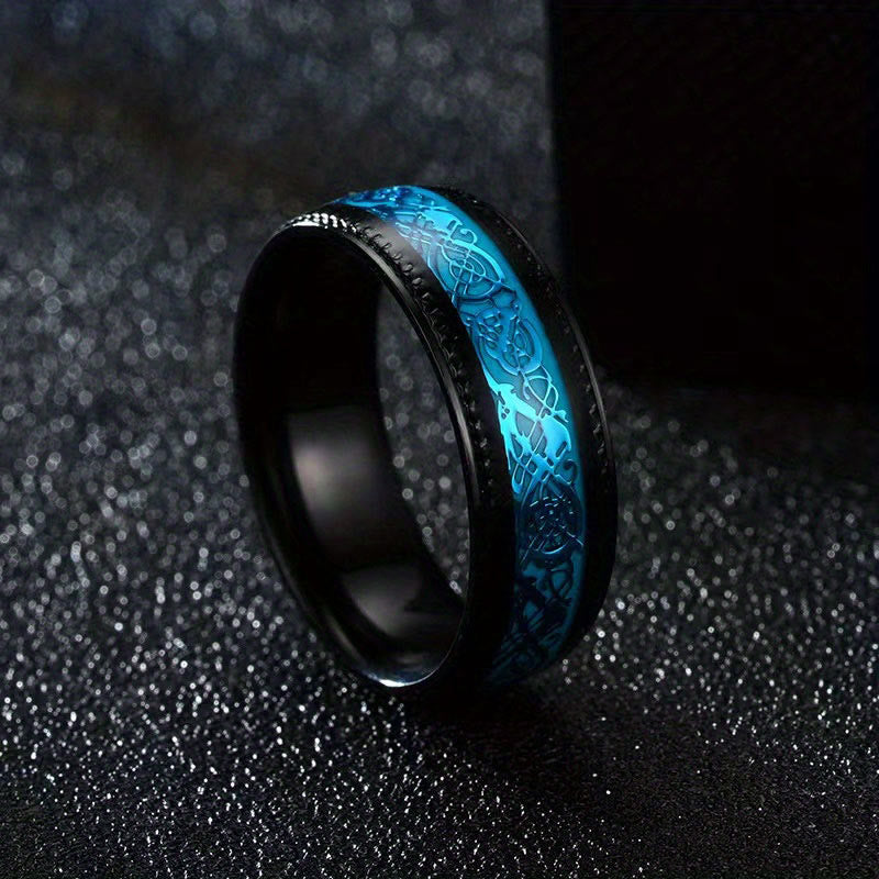 FREE Today: Light Dragon Scale Blue Ring - Black - US 13 - image 1