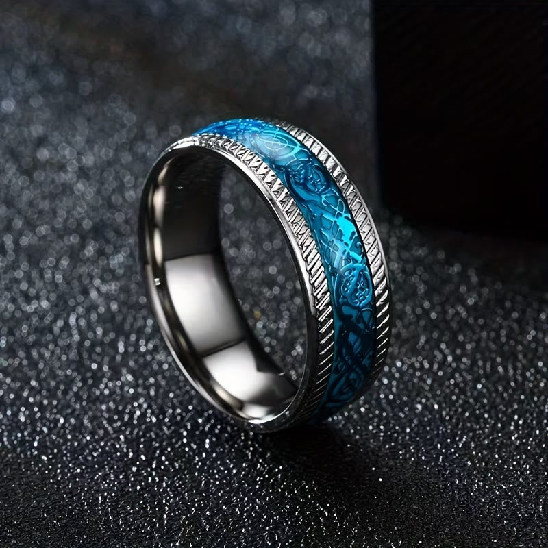 FREE Today: Light Dragon Scale Blue Ring - Silver - US 13 - image 2