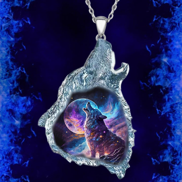 FREE Today: Profile Spirit Wolf Howling Necklace