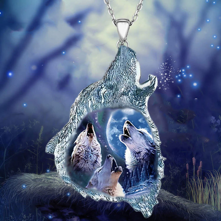 FREE Today: Profile Spirit Wolf Howling Necklace