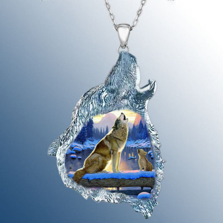 FREE Today: Profile Spirit Wolf Howling Necklace