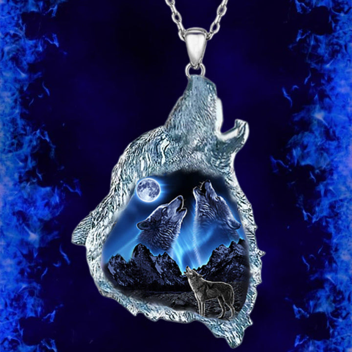 FREE Today: Profile Spirit Wolf Howling Necklace