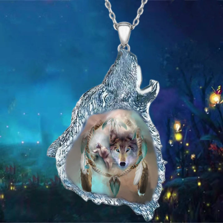 FREE Today: Profile Spirit Wolf Howling Necklace