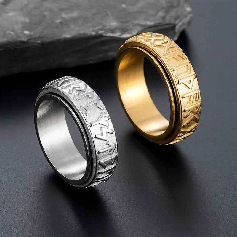 FREE Today: Anti Stress Viking Runes Rotatable Ring