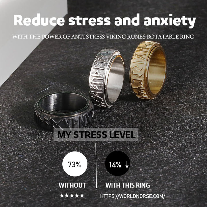 FREE Today: Anti Stress Viking Runes Rotatable Ring