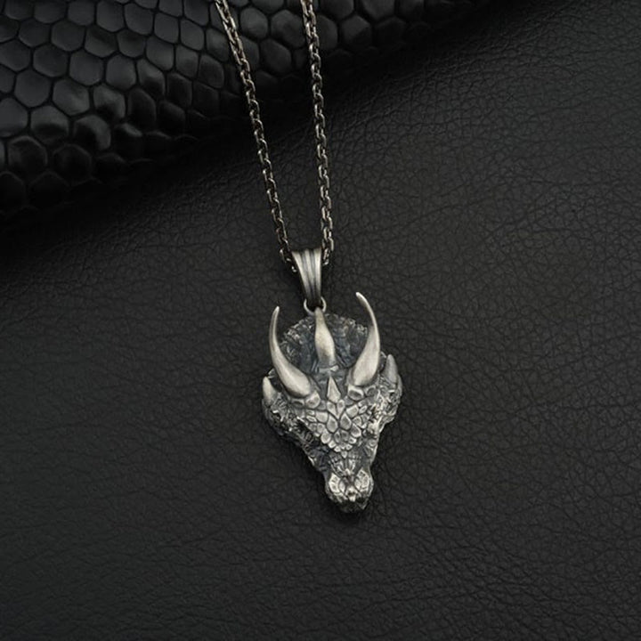 FREE Today: Viking Dragon Battle Triceratops Head Necklace