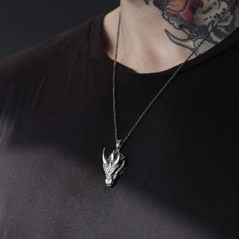 FREE Today: Viking Dragon Battle Triceratops Head Necklace