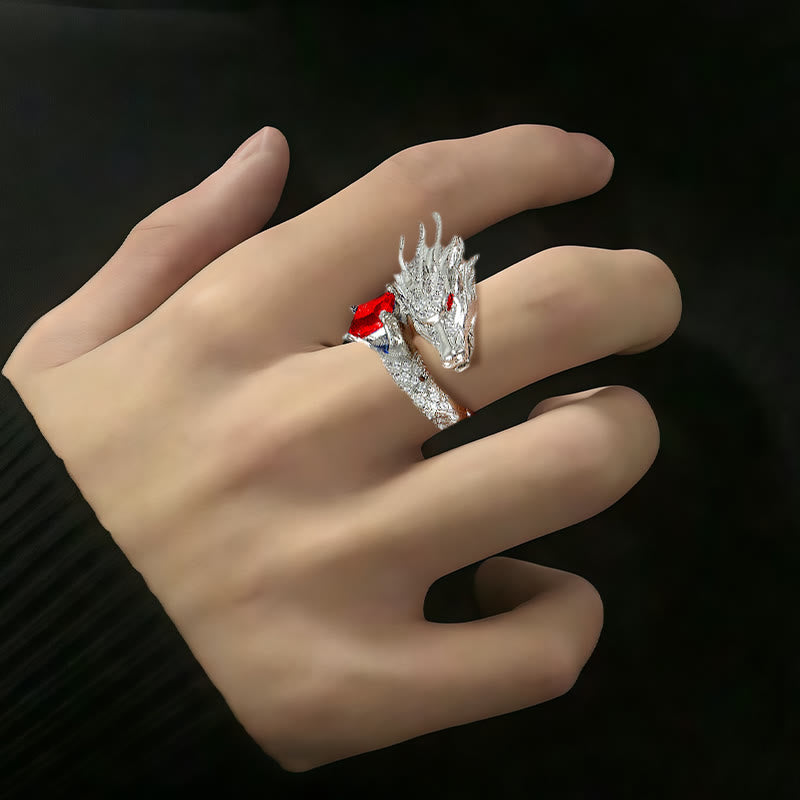 FREE Today: Handmade Silver Dragon Crystal Ring
