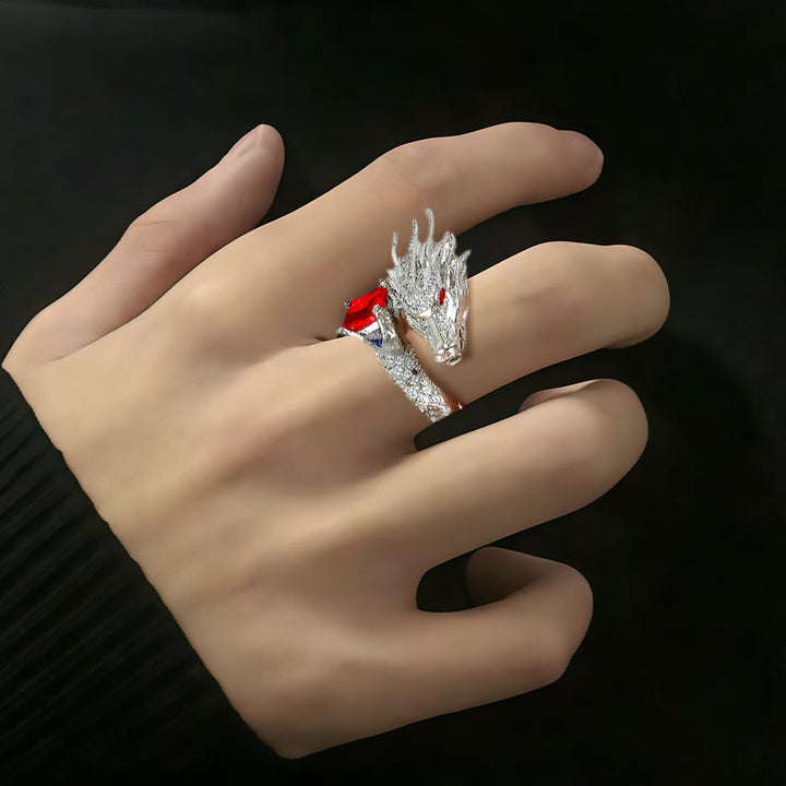 FREE Today: Handmade Silver Dragon Crystal Ring