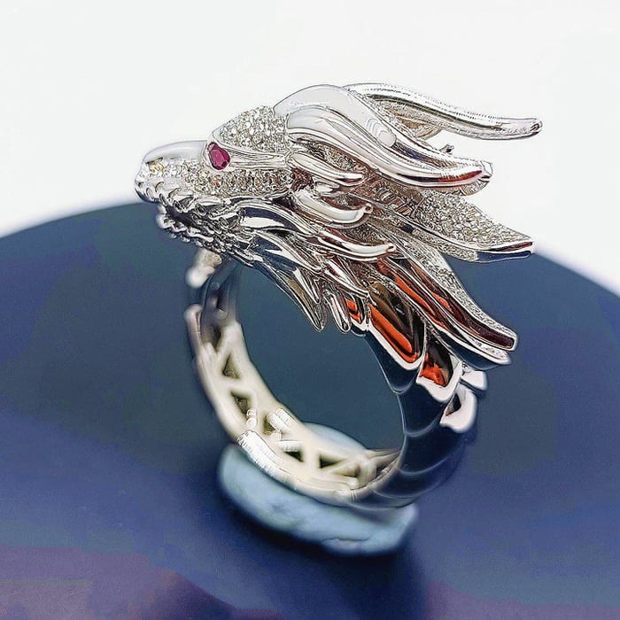 FREE Today: Handmade Silver Dragon Crystal Ring