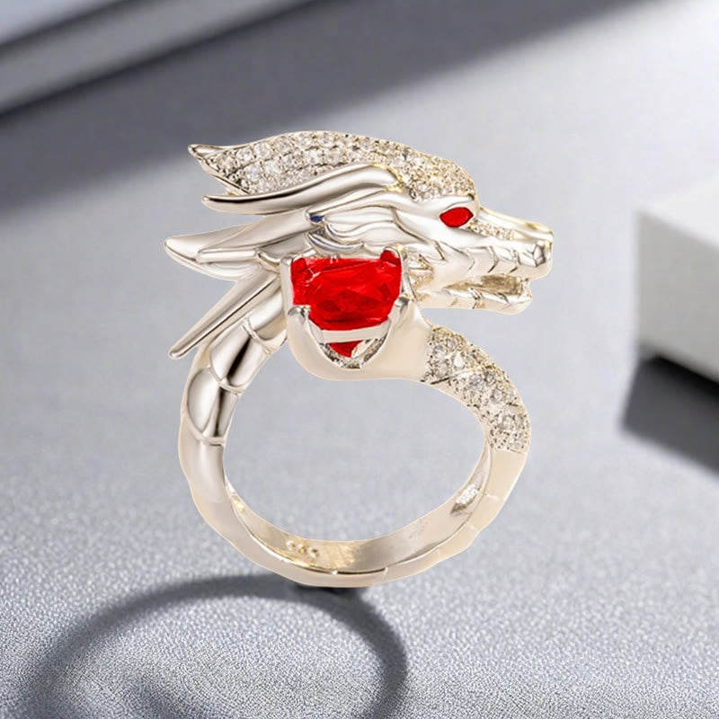 FREE Today: Handmade Silver Dragon Crystal Ring