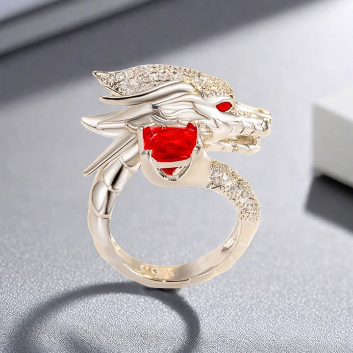 FREE Today: Handmade Silver Dragon Crystal Ring