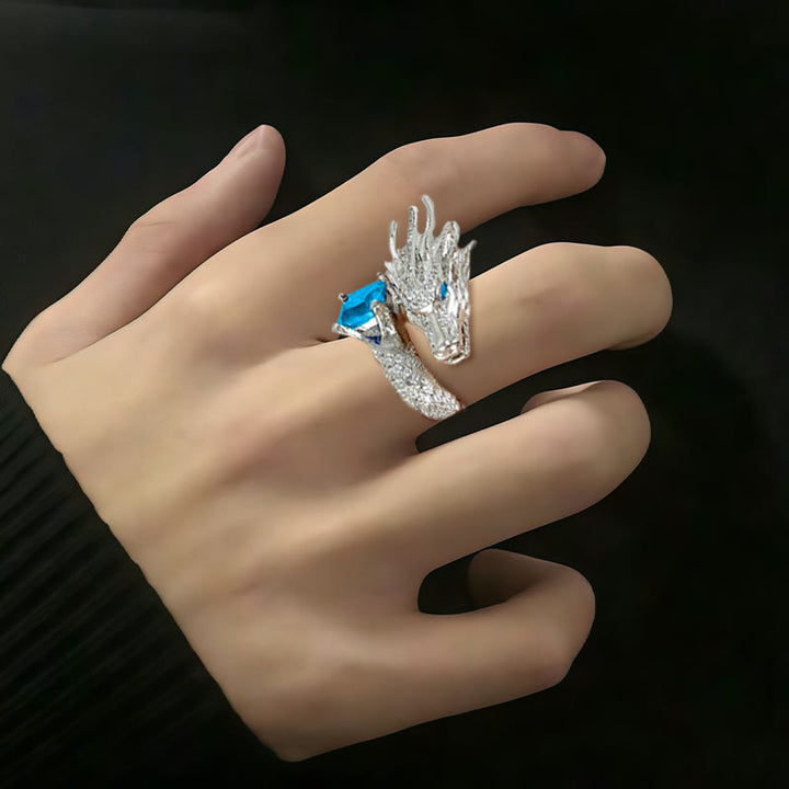 FREE Today: Handmade Silver Dragon Crystal Ring