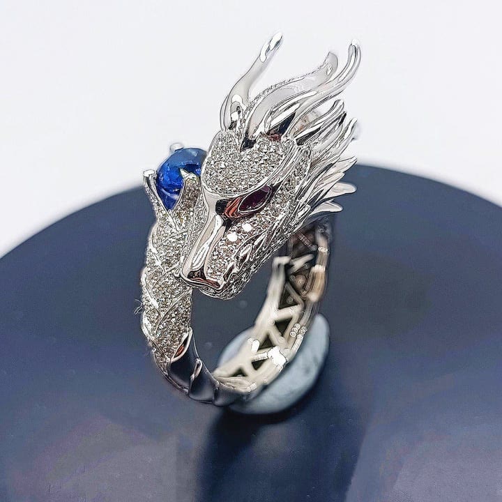 FREE Today: Handmade Silver Dragon Crystal Ring