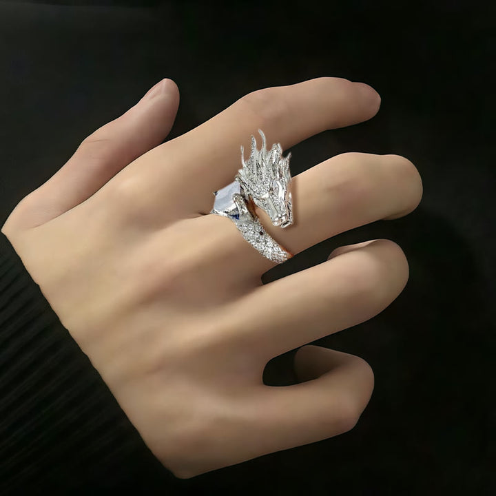 FREE Today: Handmade Silver Dragon Crystal Ring