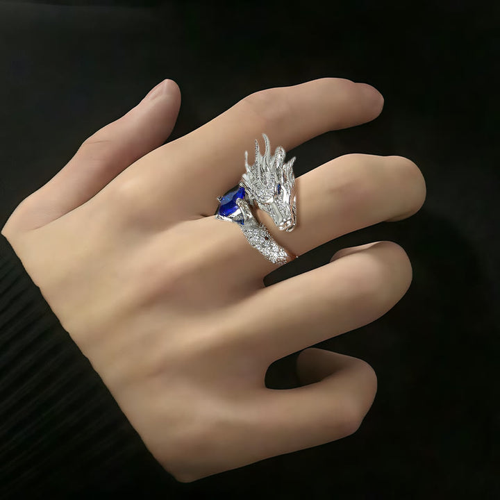 FREE Today: Handmade Silver Dragon Crystal Ring