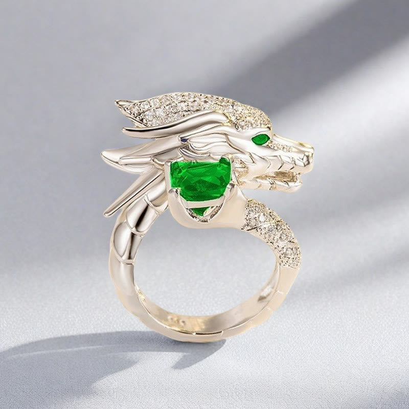 FREE Today: Handmade Silver Dragon Crystal Ring