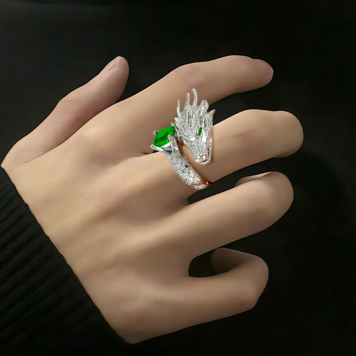 FREE Today: Handmade Silver Dragon Crystal Ring