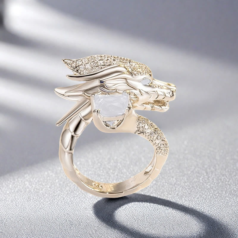 FREE Today: Handmade Silver Dragon Crystal Ring