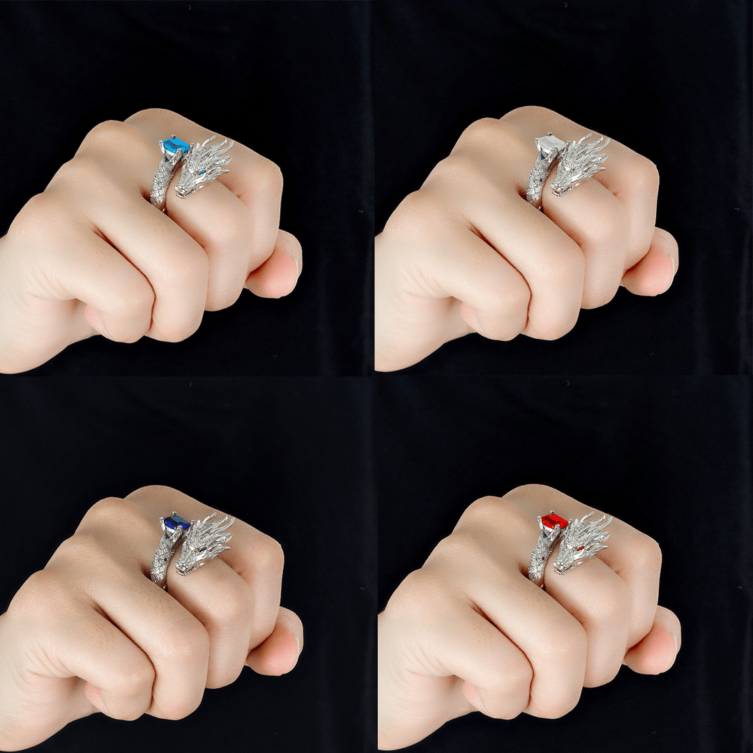 FREE Today: Handmade Silver Dragon Crystal Ring