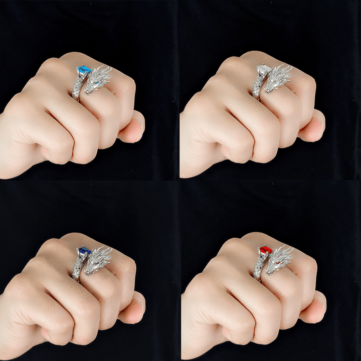 FREE Today: Handmade Silver Dragon Crystal Ring
