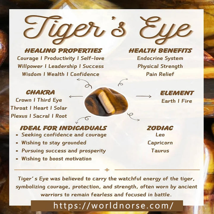 FREE Today: Protection & Success - Men's Leather Tiger's Eye Bracelet