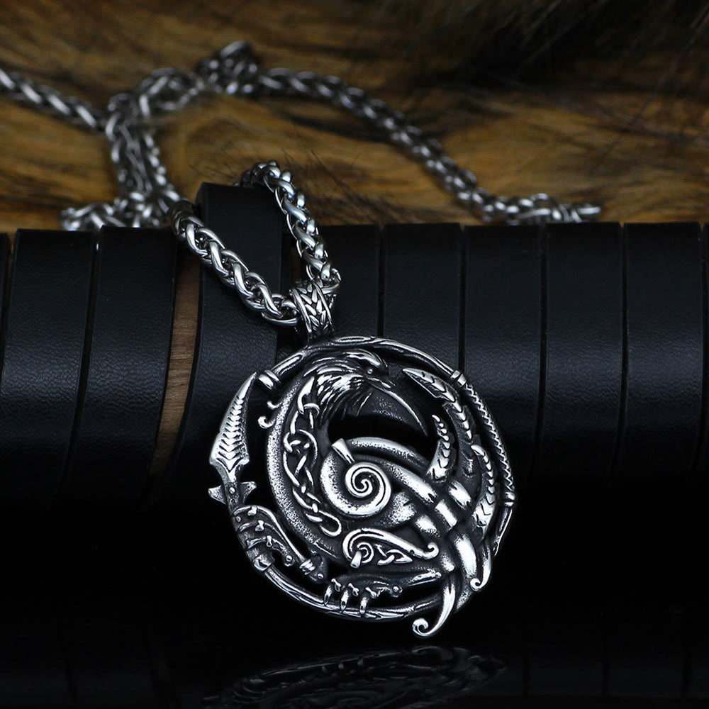 WorldNorse Vintage Raven Celtic Knot Necklace - image 1