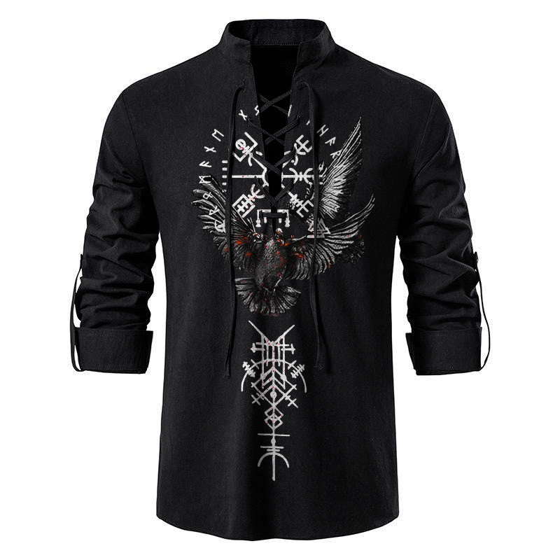 WorldNorse Vegvisir Raven Valknut Costume Shirt