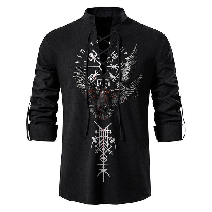 WorldNorse Vegvisir Raven Valknut Costume Shirt