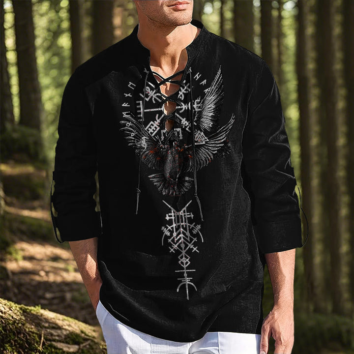 WorldNorse Vegvisir Raven Valknut Costume Shirt
