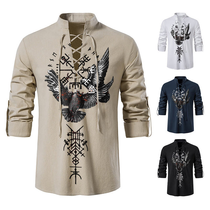 WorldNorse Vegvisir Raven Valknut Costume Shirt