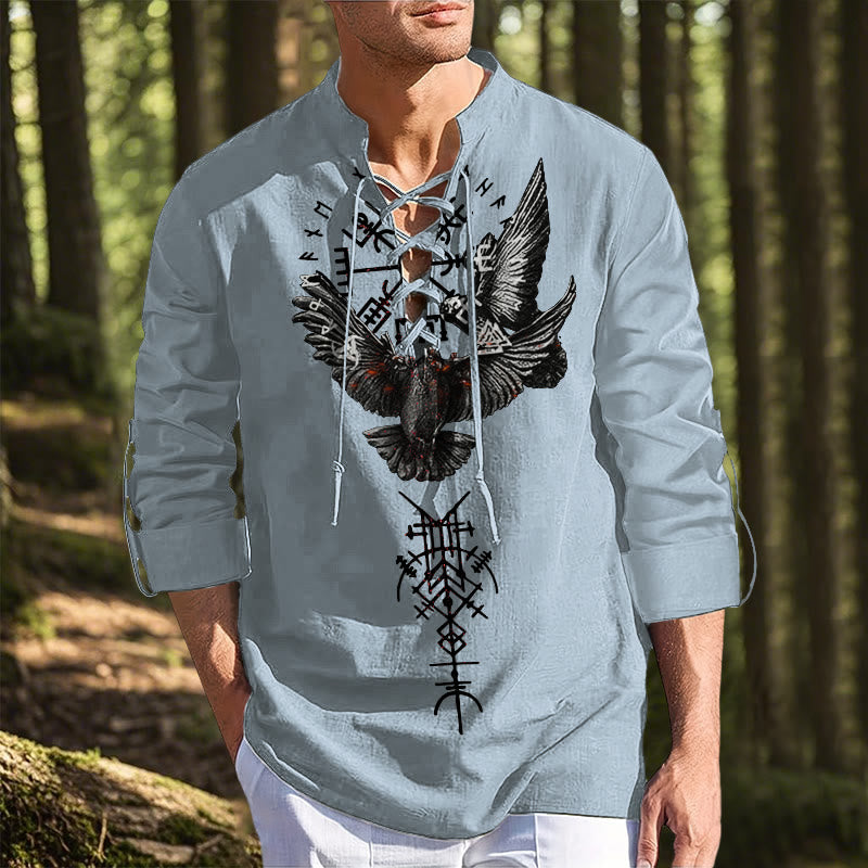 WorldNorse Vegvisir Raven Valknut Costume Shirt