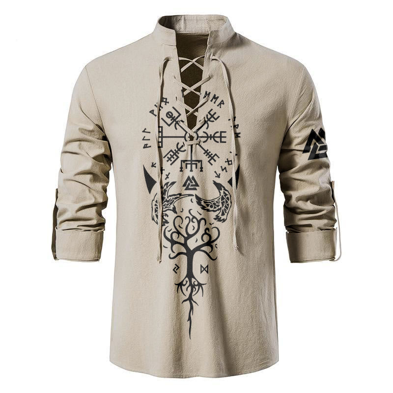 WorldNorse Viking Yggdrasil Valknut Vegvisir Costume Shirt