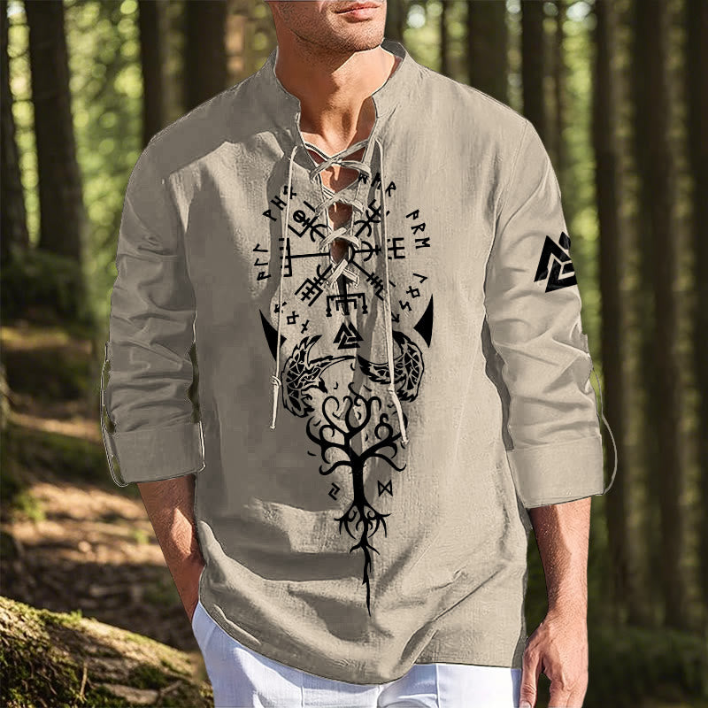 WorldNorse Viking Yggdrasil Valknut Vegvisir Costume Shirt