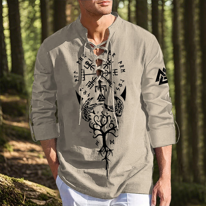 WorldNorse Viking Yggdrasil Valknut Vegvisir Costume Shirt