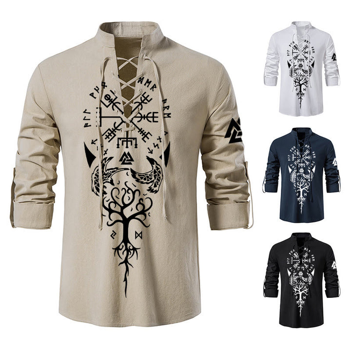 WorldNorse Viking Yggdrasil Valknut Vegvisir Costume Shirt