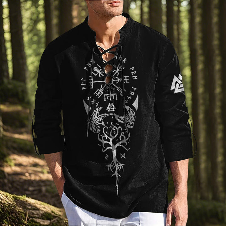 WorldNorse Viking Yggdrasil Valknut Vegvisir Costume Shirt