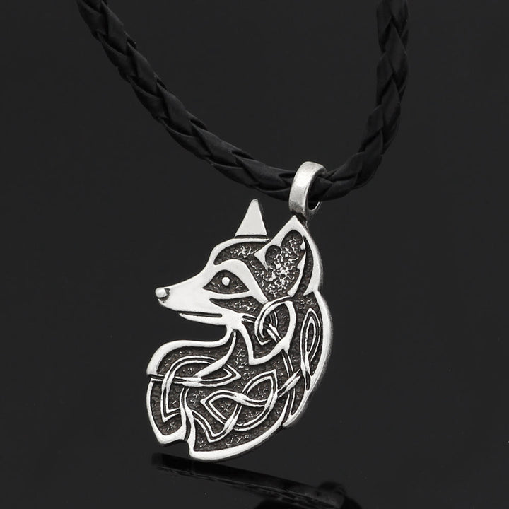 WorldNorse Celtic Wolf Head Statement Necklace