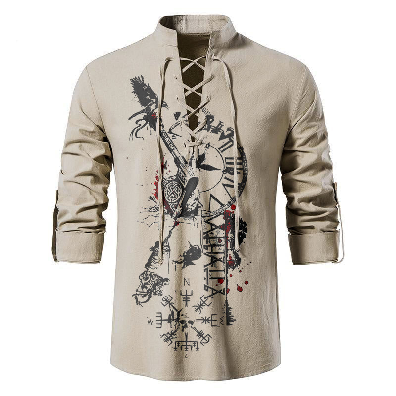WorldNorse Raven Vegvisir Timepiece Costume Shirt
