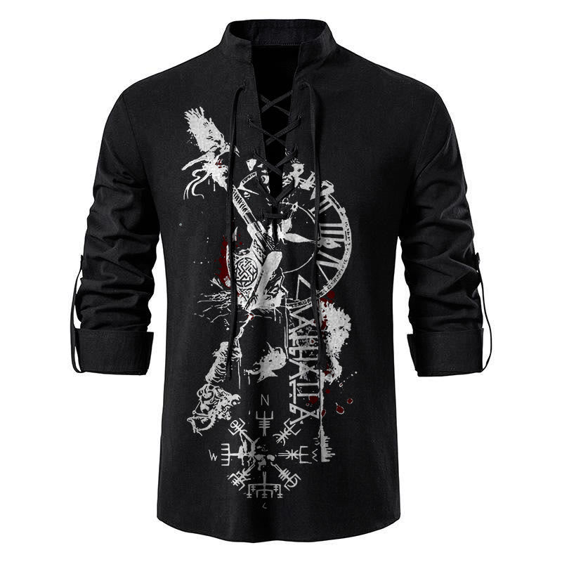 WorldNorse Raven Vegvisir Timepiece Costume Shirt