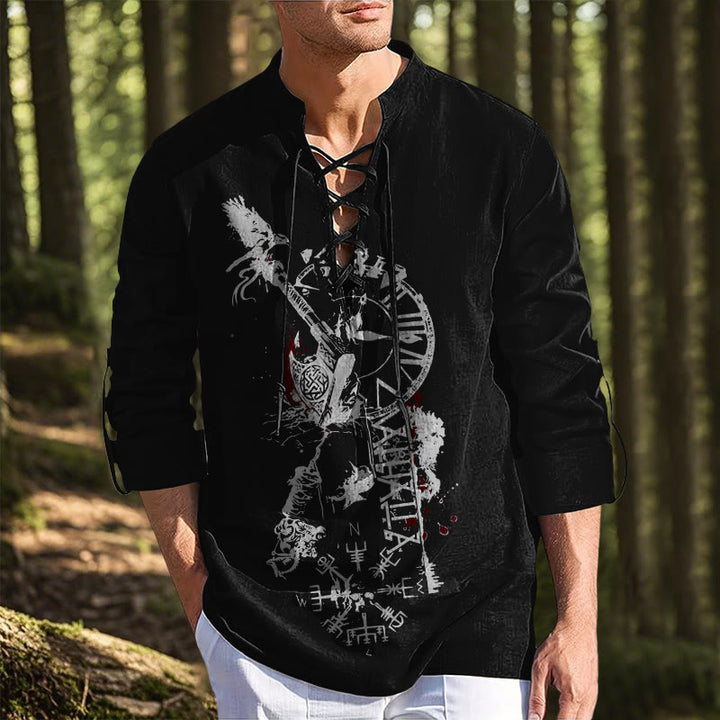 WorldNorse Raven Vegvisir Timepiece Costume Shirt