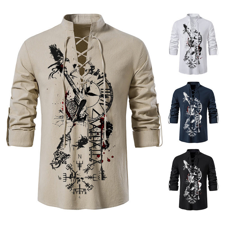 WorldNorse Raven Vegvisir Timepiece Costume Shirt