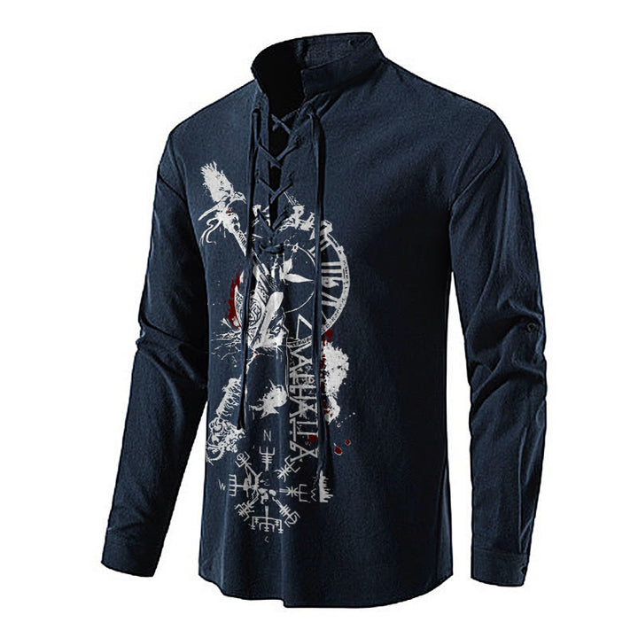 WorldNorse Raven Vegvisir Timepiece Costume Shirt