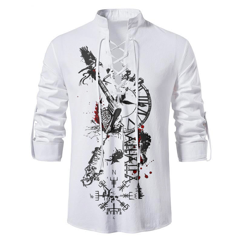 WorldNorse Raven Vegvisir Timepiece Costume Shirt