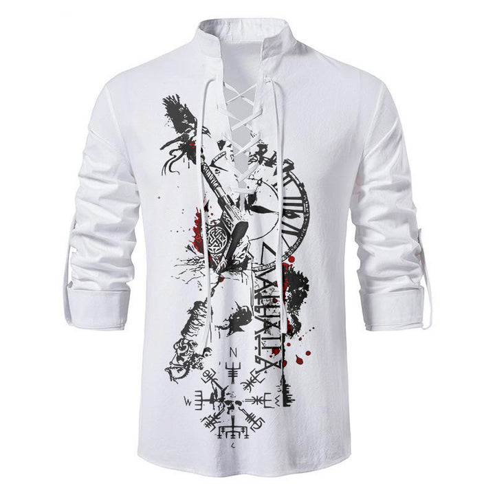WorldNorse Raven Vegvisir Timepiece Costume Shirt