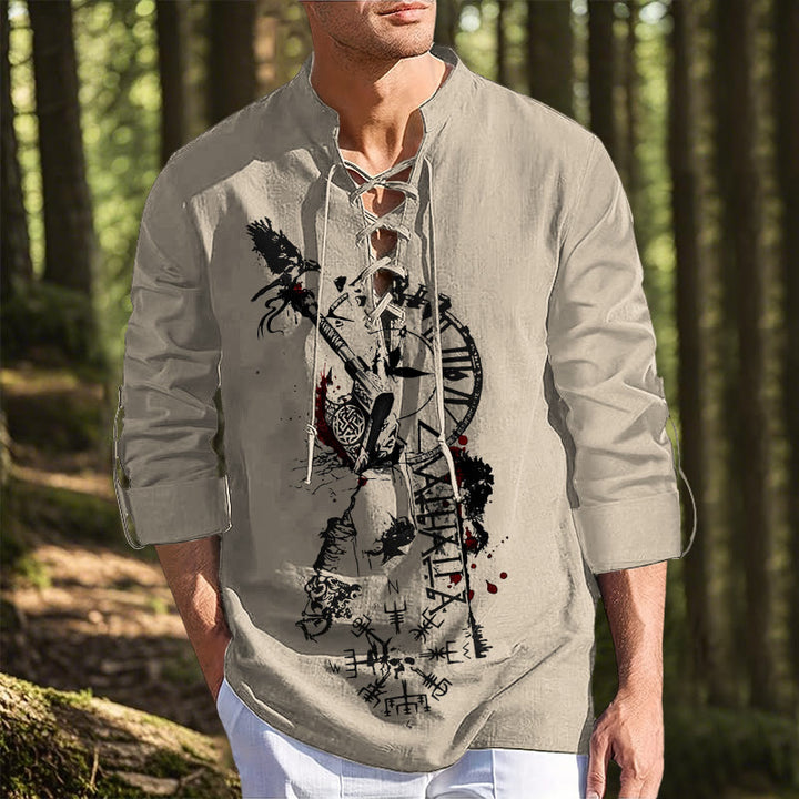 WorldNorse Raven Vegvisir Timepiece Costume Shirt