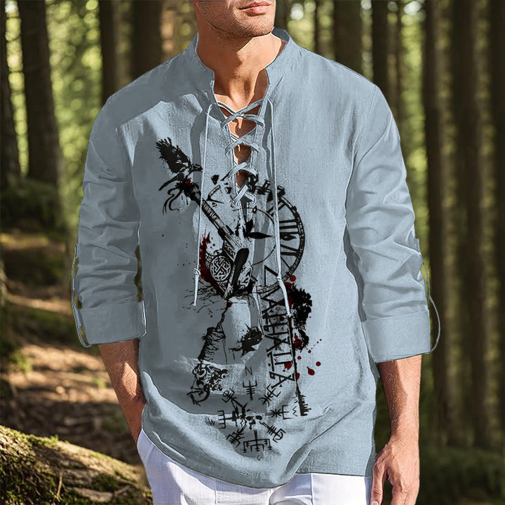 WorldNorse Raven Vegvisir Timepiece Costume Shirt