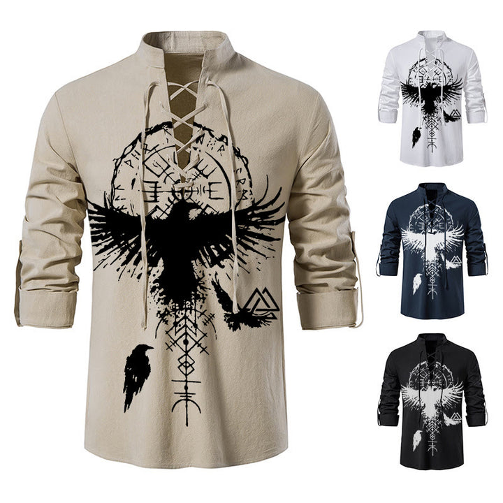 WorldNorse Raven Valknut Vegvisir Costume Shirt